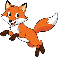 Obraz premium Fox leaps into the scene