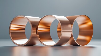 Three copper tubes arranged in a modern design