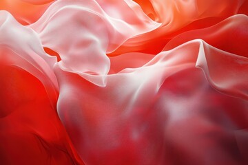 Dynamic interplay of vibrant red and white fabrics.