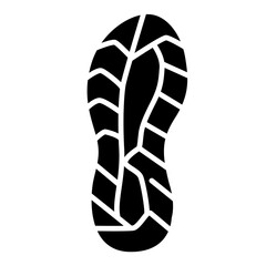 Shoe Print Vector - Single Sport Shoe Sole Silhouette on white background