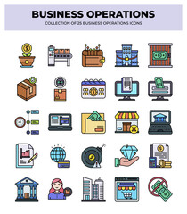 Collection of 25 Business Operations Icons: Streamline Your Workflow
