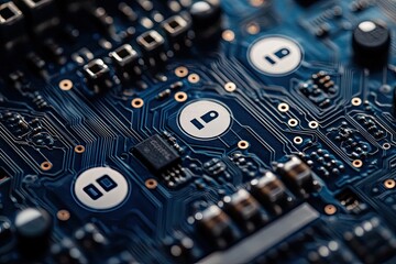Close-up circuit board intricate details