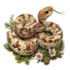Fototapeta premium snake on a white background watercolor Illustration clipart