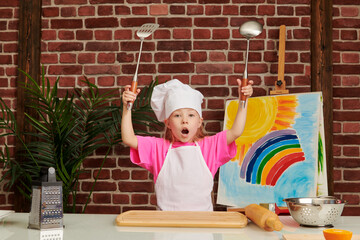 little chef on a kitchen