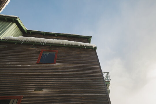 house abstract with icicles