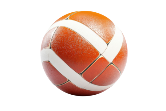 Orange and white ball close up