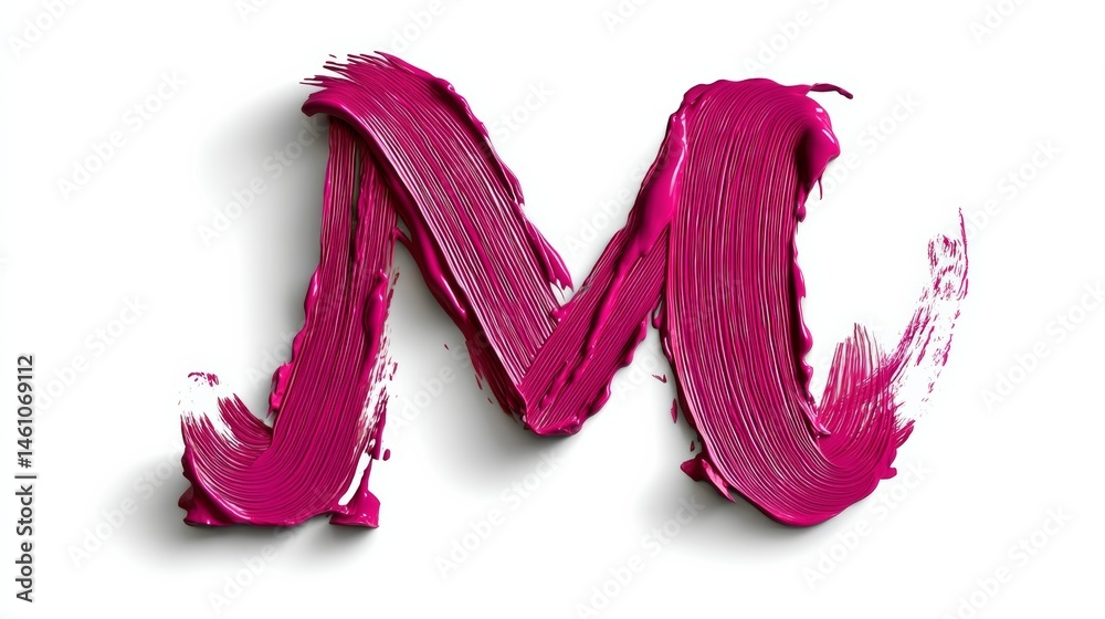 Fototapete the letter m is painted in a messy, splotchy way. it looks like it was made with a lot of different 