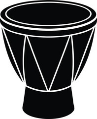 tambura tabla silhouette vector illustration
