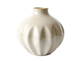 Elegant White Ceramic Vase with a Unique Textured Design