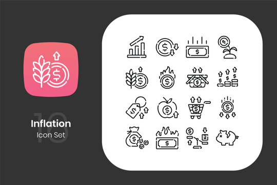 Outline inflation icon design set