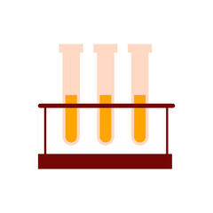 Illustration of test tubes in a rack, ideal for science, education, and laboratory branding.