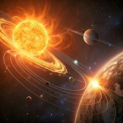 planet and sun