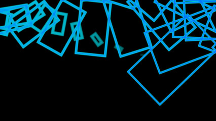 Abstract Background of Interlocking Neon Blue Squares