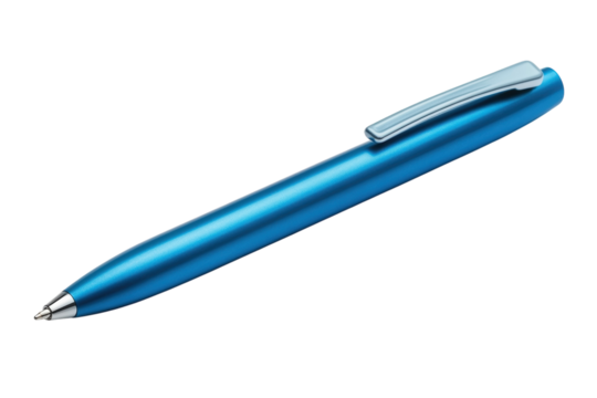 A blue pen on black background