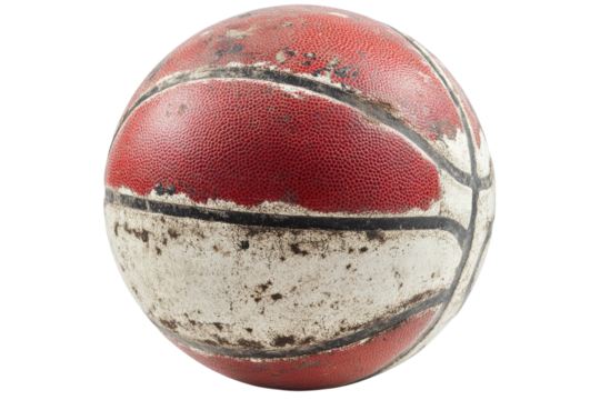Old basketball close up shot