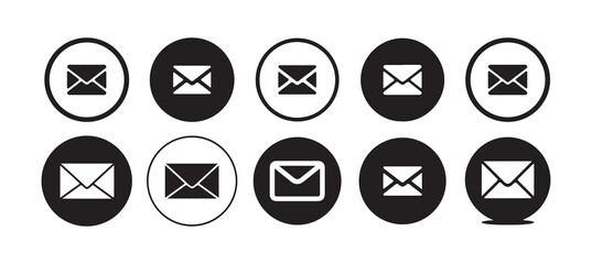 Email concept vector icon . isolated transparent , open email address , newsletter sign Mail icon set Victor illustration.