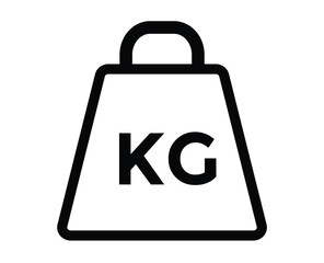 Weight heavy kg icon. weight kilogram icon vector design template. editable stroke isolated on white, linear vector outline illustration
