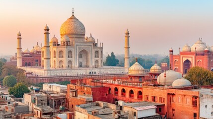 Obraz premium Sunrise over the Taj Mahal