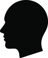 Man head silhouette on white background. Vector illustration. Eps 10.