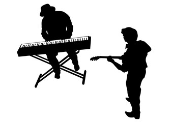 Concert of jazz music on white background
