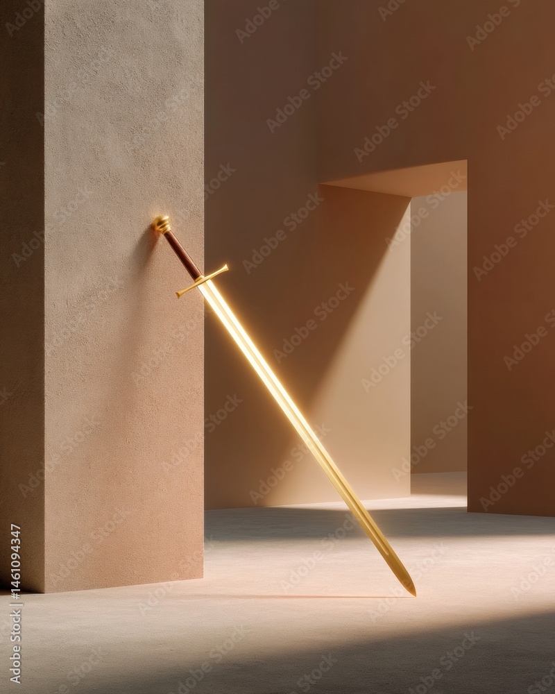 Poster luminescent sci-fi sword concept minimalist high-tech design meets futuristic aesthetic for digital 