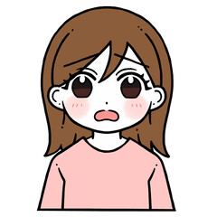 困り顔の女性のイラスト