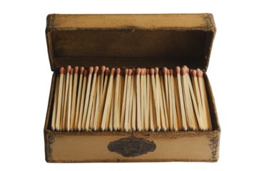Matches in an open box set