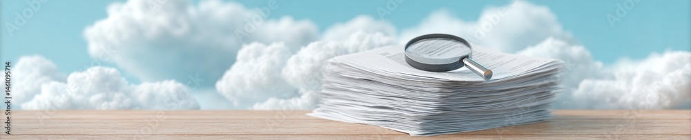 Poster Minimalist Insurance Audit Cloud-Enabled Document Verification with Precision Magnification - Digital Workflow Optimization for Modern Risk Management