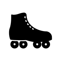 Silhouette Illustration of a Quad Roller Skate Equipment for Recreational Activity