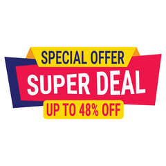 super deal special offer up to 80 off banner advertising poster design vector
