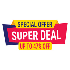 super deal special offer up to 80 off banner advertising poster design vector