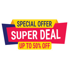 super deal special offer up to 80 off banner advertising poster design vector