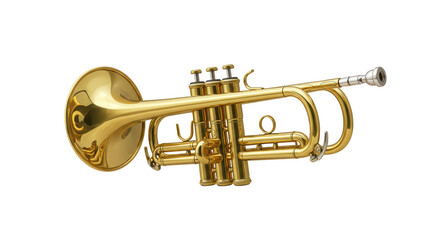 Isolated Golden Trumpet Musical Instrument Brass Band