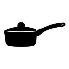 Obraz premium A Silhouette of a Lidded Cooking Pot, Isolated on a White Background