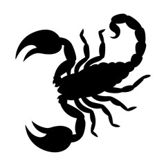 Silhouette of a menacing scorpion, ready to strike with its powerful claws
