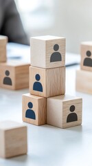 Obraz premium Team Building and Human Resources Concept with Wooden Blocks concept resources business teamwork tea