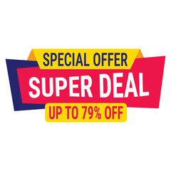 super deal special offer up to 80 off banner advertising poster design vector