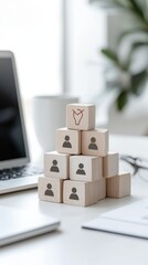 Business Team Hierarchy and Leadership with Financial Symbol business team leadership hierarchy work