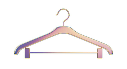 Isolated Iridescent Clothing Hanger for Garment Storage