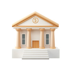 3D Bank Building Model Financial Institution Money Savings Investment