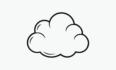 Cloud silhouette, Black Cloud Icon Designs, Cloud silhouette vector illustration, outline on white background