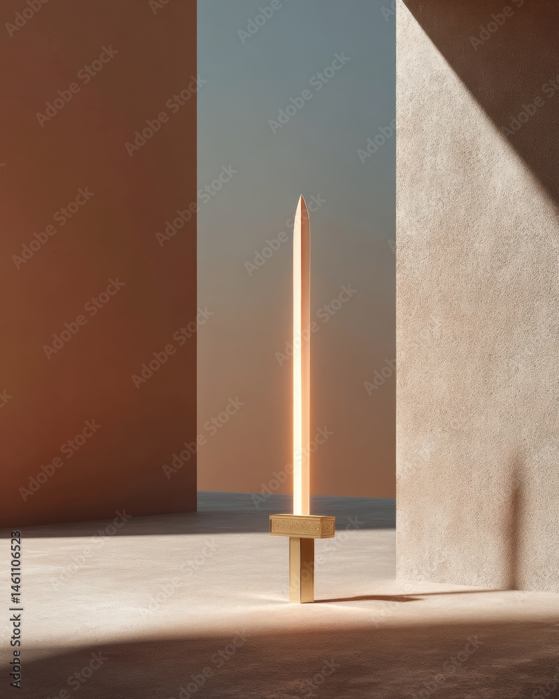 Poster luminous minimalist energy sword cutting-edge design meets architectural lighting - next-gen tech vi