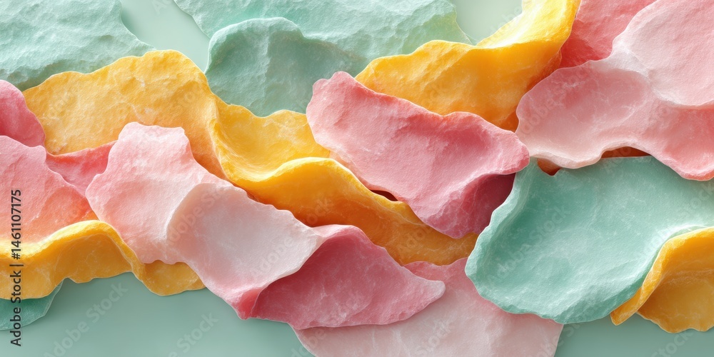Aufkleber sculptural pastel wave texture soft organic curves in muted color palette, minimalist design explori