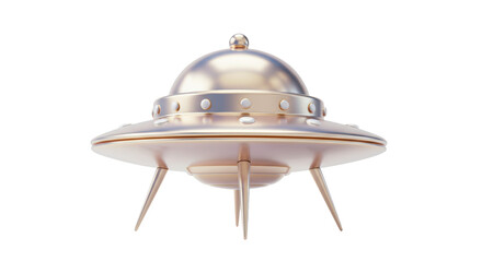 Isolated Golden UFO Flying Saucer