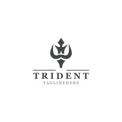 Trident Poseidon Logo, Spear Simple Vintage Template Design i