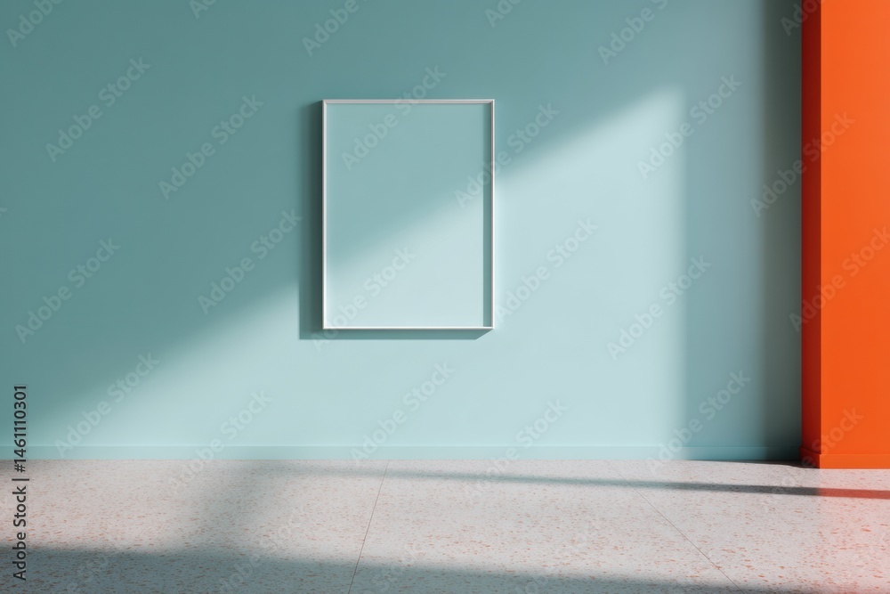 Aufkleber Minimalist Gen Z Content Creation Empty Frame Mockup with Soft Pastel Color Blocking - Contemporary Digital Marketing Visual Inspiration