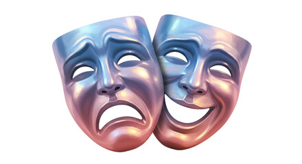 Isolated Theatrical Masks of Comedy and Tragedy