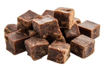 Pile of fudge cubes dessert