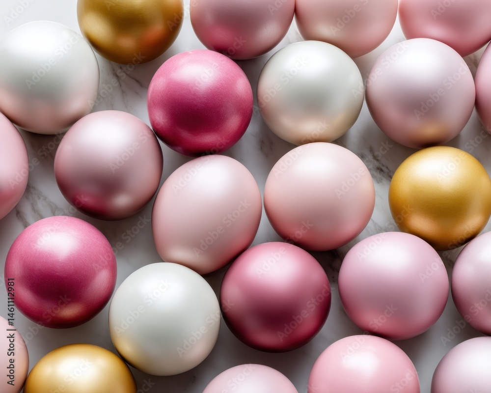 Poster metallic gradient spheres luxe minimalist design palette showcasing soft pastel and gold tones for p