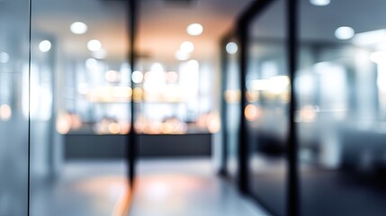 Dynamic business environment blurred office space interior design modern workplace focused atmosphere
